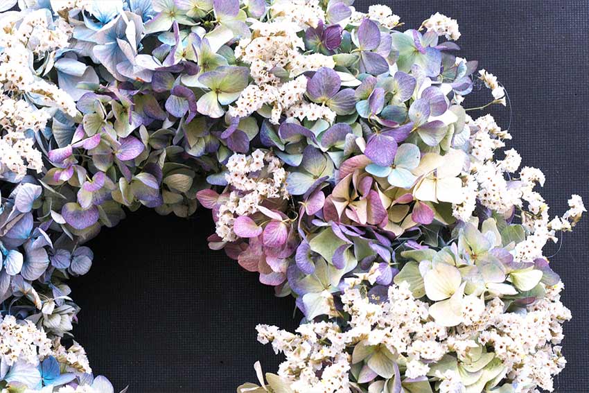 ①紫陽花リース